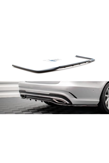 Maxton Design středový spoiler pod zadní nárazník s žebrováním pro Mercedes třída E W212 Facelift/AMG- Line/Sedan, plast ABS bez povrchové úpravy