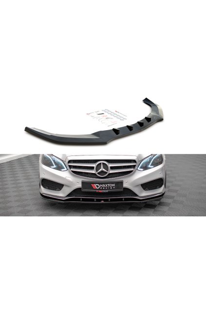 Maxton Design spoiler pod přední nárazník pro Mercedes třída E W212 Facelift/AMG- Line/Sedan, černý lesklý plast ABS
