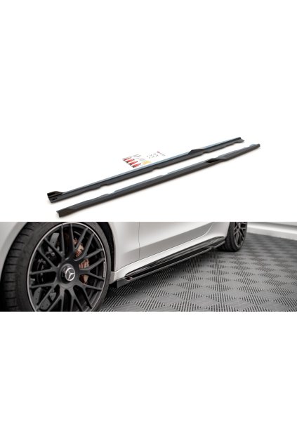 Maxton Design difuzory pod boční prahy ver.2 pro Mercedes třída C W205 Facelift/63 AMG/Coupe, carbon-Look