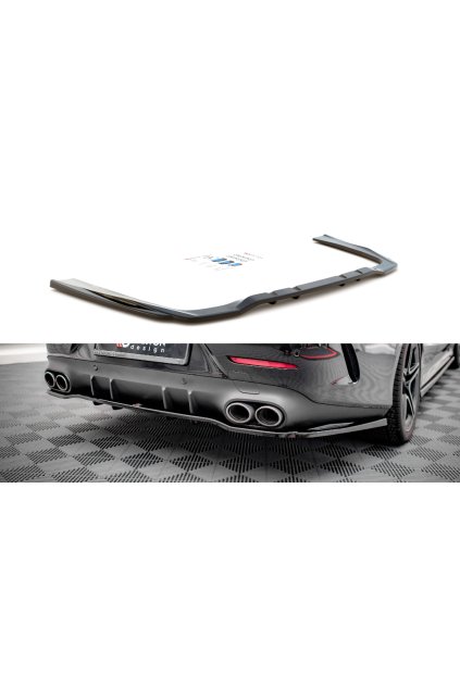 Maxton Design středový spoiler pod zadní nárazník s žebrováním pro Mercedes CLS C 257/53AMG, carbon-Look