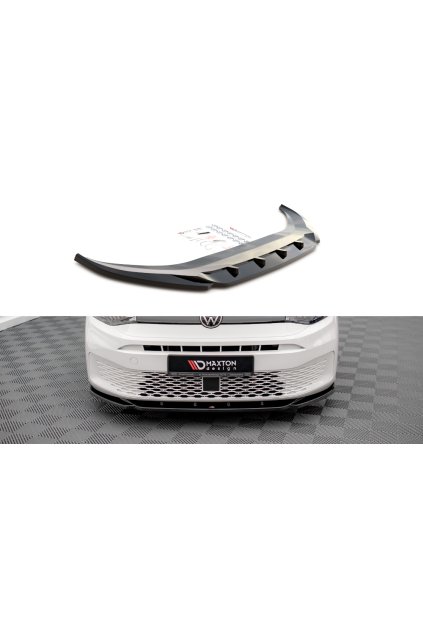 Maxton Design spoiler pod přední nárazník pro Volkswagen Caddy Mk5, černý lesklý plast ABS