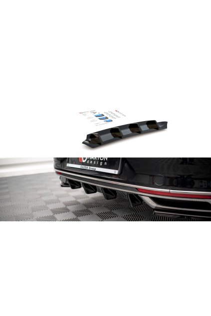 Maxton Design vložka zadního nárazníku pro Volkswagen Passat Mk8 (B8) Facelift, carbon-Look