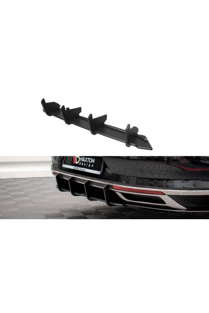 Maxton Design "Street Pro" difuzor zadního nárazníku pro Volkswagen Passat Mk8 (B8) Facelift, plast ABS bez povrchové úpravy, s černou a červenou linkou