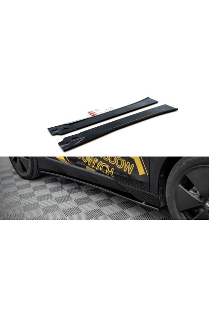 Maxton Design difuzory pod boční prahy pro BMW i3 Mk1 Facelift, černý lesklý plast ABS