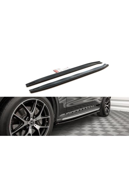 Maxton Design difuzory pod boční prahy pro Mercedes GLC Coupe/C253 Facelift /AMG- Line, carbon-Look