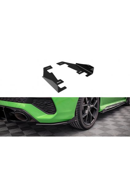Maxton Design křidélka bočních difuzorů zad. nárazníku pro Audi RS3 8Y, černý lesklý plast ABS, Sedan