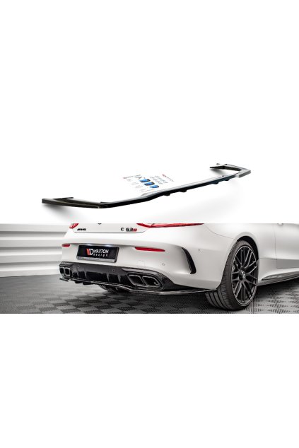 Maxton Design středový spoiler pod zadní nárazník s žebrováním pro Mercedes třída C W205 Facelift/63 AMG/Coupe, carbon-Look