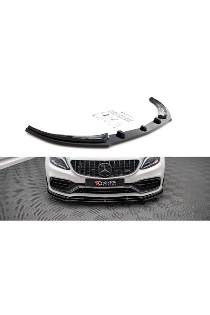 Maxton Design spoiler pod přední nárazník pro Mercedes třída C W205 Facelift/63 AMG/Coupe, carbon-Look