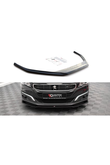 Maxton Design spoiler pod přední nárazník ver.2 pro Peugeot 508 Mk1 GT, černý lesklý plast ABS
