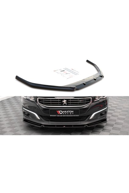 Maxton Design spoiler pod přední nárazník pro Peugeot 508 Mk1 GT, černý lesklý plast ABS