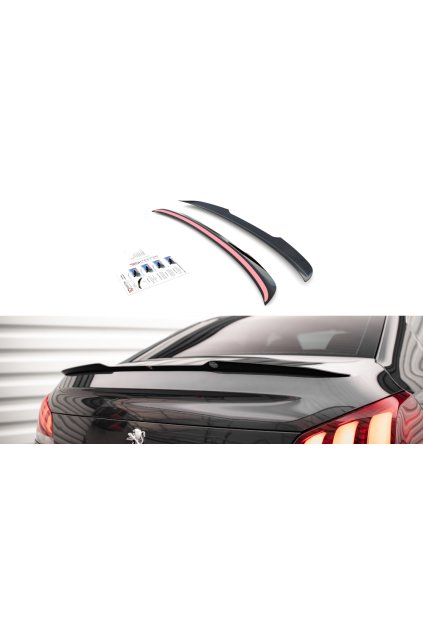 Maxton Design prodloužení spoileru pro Peugeot 508 Mk1 GT, černý lesklý plast ABS