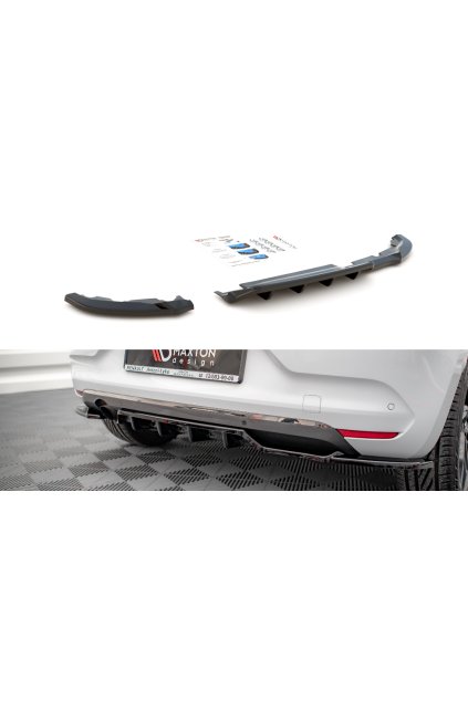 Maxton Design středový spoiler pod zadní nárazník s žebrováním pro Renault Clio Mk5, plast ABS bez povrchové úpravy