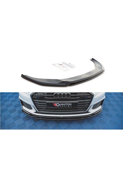Maxton Design spoiler pod přední nárazník ver.3 pro Audi S6 C8, černý lesklý plast ABS