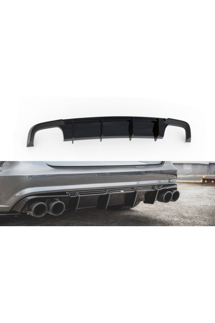 Maxton Design vložka zadního nárazníku pro Audi S6 C7 FL, carbon-Look