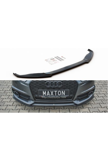 Maxton Design spoiler pod přední nárazník pro Audi S6 C7 FL, černý lesklý plast ABS