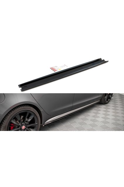 Maxton Design difuzory pod boční prahy pro Jaguar XF Mk2 /R-Sport, carbon-Look