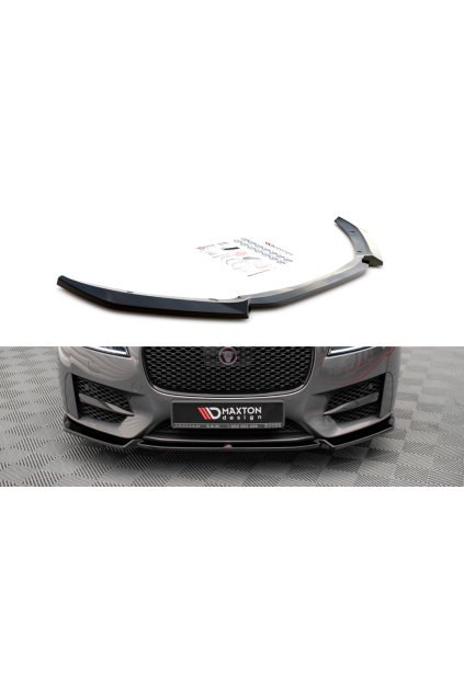 Maxton Design spoiler pod přední nárazník ver.2 pro Jaguar XF Mk2 /R-Sport, carbon-Look