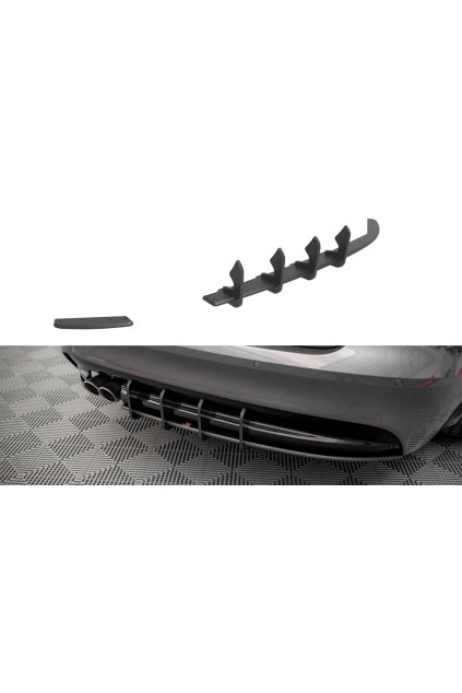 Maxton Design "Street Pro" difuzor zadního nárazníku pro Jaguar XF Mk2 /R-Sport, plast ABS bez povrchové úpravy
