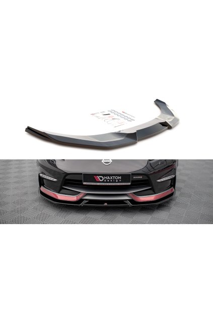 Maxton Design spoiler pod přední nárazník ver.2 pro Nissan 370Z Nismo, černý lesklý plast ABS