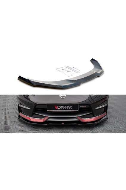 Maxton Design spoiler pod přední nárazník pro Nissan 370Z Nismo, černý lesklý plast ABS