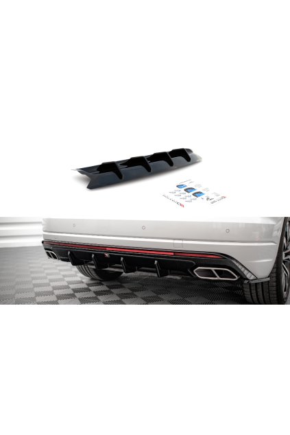 Maxton Design vložka zadního nárazníku pro Volkswagen Touareg Mk3 /R-Line, černý lesklý plast ABS