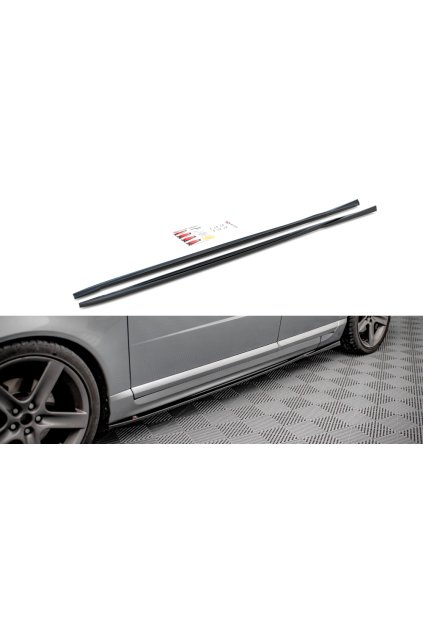 Maxton Design difuzory pod boční prahy pro Volvo V70 Mk3, carbon-Look