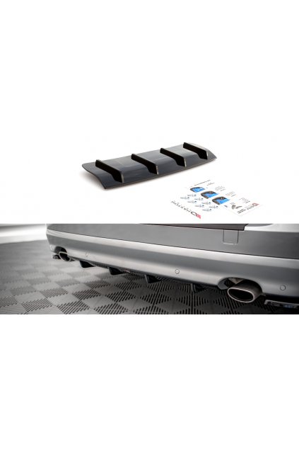 Maxton Design vložka zadního nárazníku pro Volvo V70 Mk3, černý lesklý plast ABS