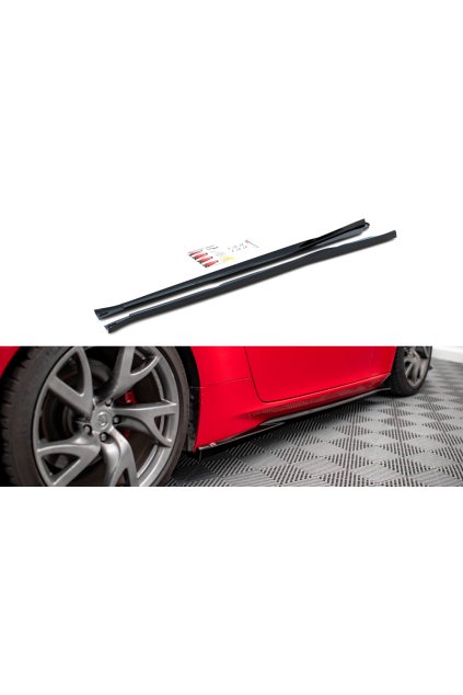 Maxton Design difuzory pod boční prahy pro Nissan 370Z Facelift, carbon-Look
