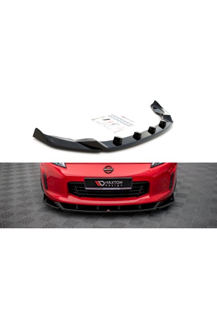 Maxton Design spoiler pod přední nárazník ver.2 pro Nissan 370Z Facelift, černý lesklý plast ABS