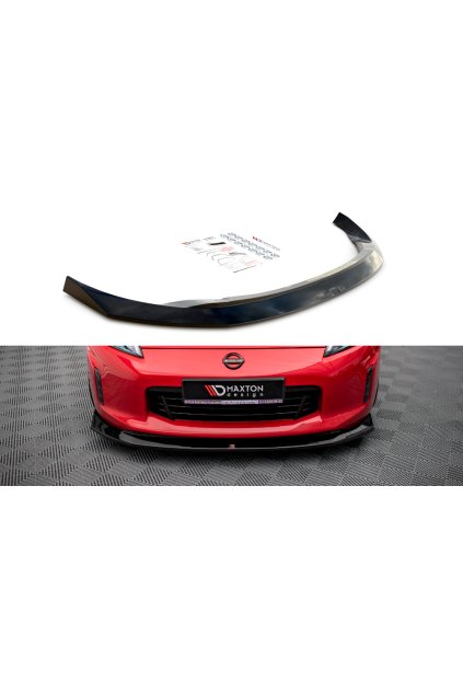 Maxton Design spoiler pod přední nárazník pro Nissan 370Z Facelift, černý lesklý plast ABS