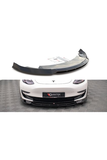 Maxton Design spoiler pod přední nárazník ver.3 pro Tesla Model 3, carbon-Look