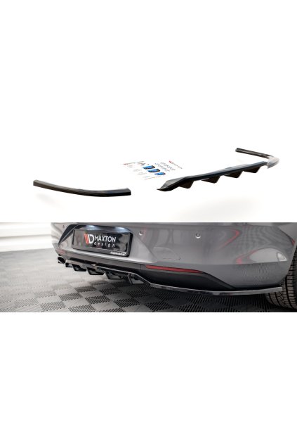 Maxton Design středový spoiler pod zadní nárazník s žebrováním pro Opel Insignia Mk2, plast ABS bez povrchové úpravy