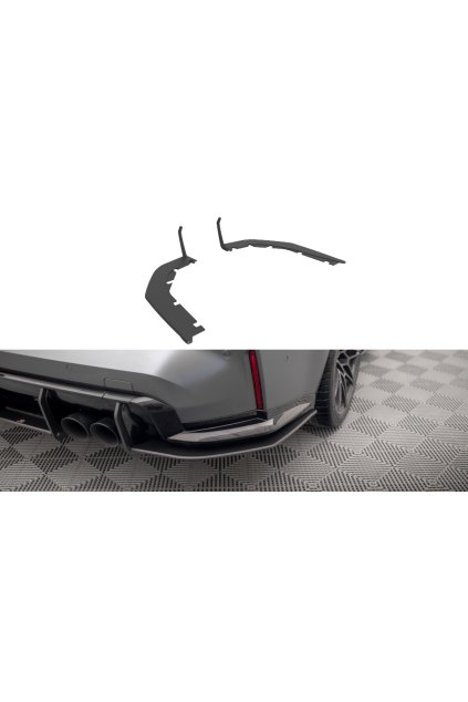 Maxton Design "Street Pro" boční difuzory pod zadní nárazník pro BMW M3 G80, plast ABS bez povrchové úpravy