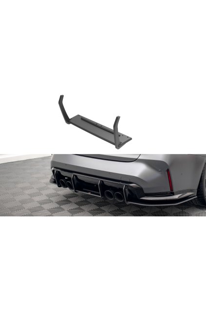 Maxton Design "Street Pro" difuzor zadního nárazníku pro BMW M3 G80, plast ABS bez povrchové úpravy, s červenou linkou