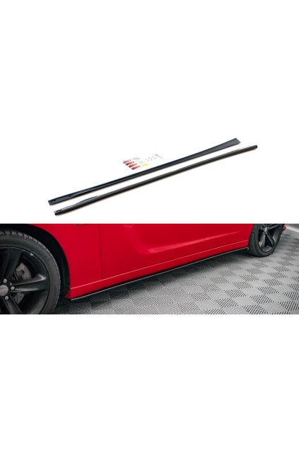 Maxton Design difuzory pod boční prahy pro Dodge Charger Mk7 Facelift RT, carbon-Look
