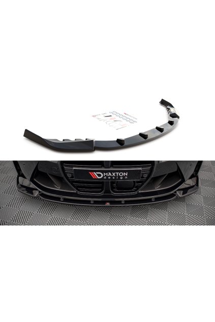 Maxton Design spoiler pod přední nárazník ver.3 pro BMW M3 G80, černý lesklý plast ABS