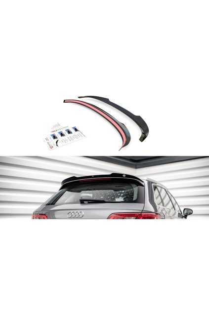 Maxton Design prodloužení spoileru pro Audi A3 8V, černý lesklý plast ABS, Sportback