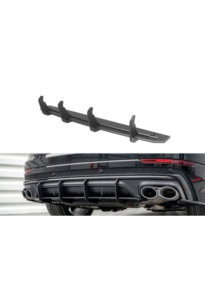 Maxton Design "Street Pro" difuzor zadního nárazníku pro Audi SQ8 Mk 1, plast ABS bez povrchové úpravy, s černou a červenou linkou
