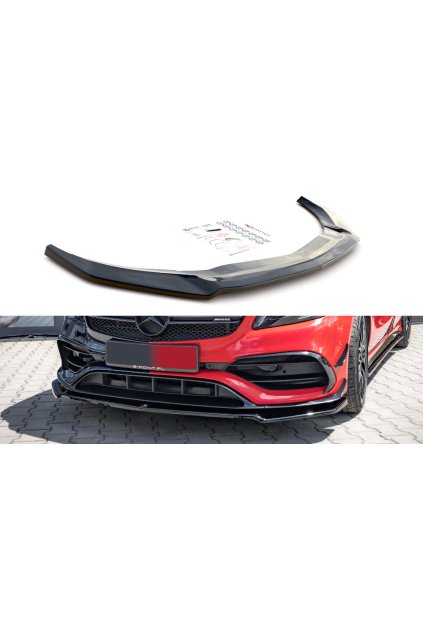Maxton Design spoiler pod přední nárazník ver.2 pro Mercedes třída A W176 Facelift/AMG Aero, černý lesklý plast ABS