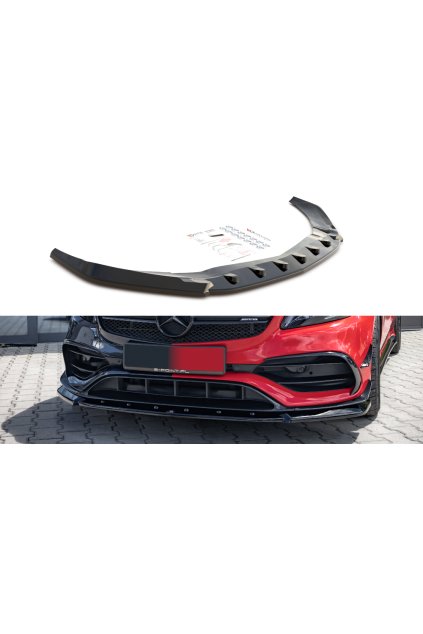 Maxton Design spoiler pod přední nárazník pro Mercedes třída A W176 Facelift/AMG Aero, černý lesklý plast ABS