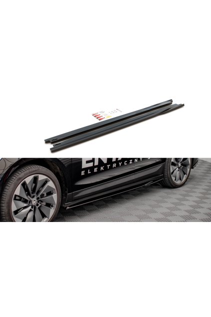 Maxton Design difuzory pod boční prahy pro Škoda Enyaq iV Mk1, černý lesklý plast ABS