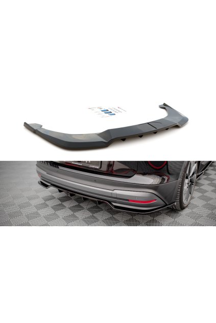 Maxton Design středový spoiler pod zadní nárazník s žebrováním pro Škoda Enyaq iV Mk1, plast ABS bez povrchové úpravy
