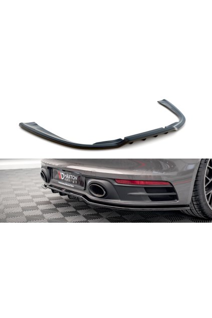 Maxton Design středový spoiler pod zadní nárazník s žebrováním pro Porsche 911 992 /Carrera 4S, carbon-Look