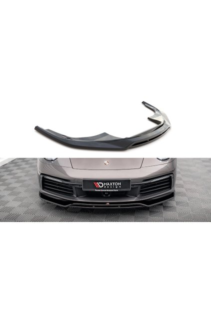 Maxton Design spoiler pod přední nárazník pro Porsche 911 992 /Carrera 4S, černý lesklý plast ABS