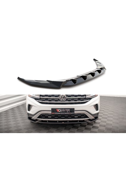 Maxton Design spoiler pod přední nárazník pro Volkswagen Atlas Cross Sport Mk1, černý lesklý plast ABS