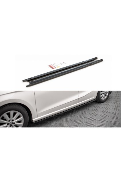 Maxton Design difuzory pod boční prahy ver.2 pro Seat Ibiza Mk5, černý lesklý plast ABS