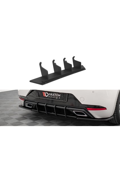Maxton Design "Street Pro" difuzor zadního nárazníku pro Seat Ibiza Mk5, plast ABS bez povrchové úpravy, s černou a červenou linkou