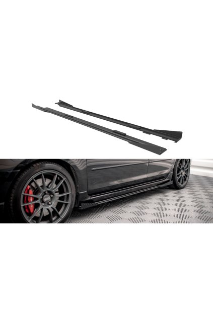 Maxton Design "Street Pro" difuzory pod boční prahy s křidélky pro Mazda 3 Mk1 MPS, plast ABS bez povrchové úpravy