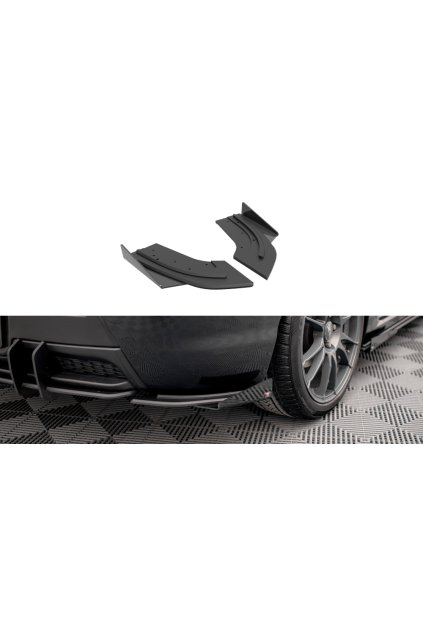Maxton Design "Street Pro" boční difuzory pod zadní nárazník s křidélky pro Mazda 3 Mk1 MPS, plast ABS bez povrchové úpravy