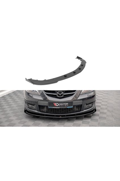Maxton Design "Street Pro" spoiler pod přední nárazník s křidélky ver.1 pro Mazda 3 Mk1 MPS, plast ABS bez povrchové úpravy, s červenou linkou